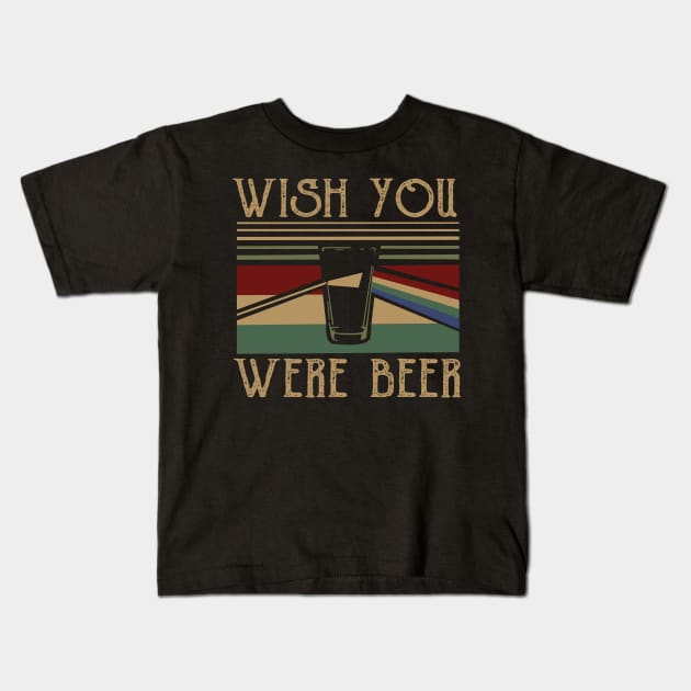 Retro Wish You Were Beer Kids T-Shirt by Phylis Lynn Spencer